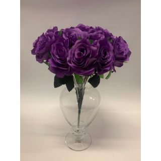 18 Head Artificial Rose Bundle Violet